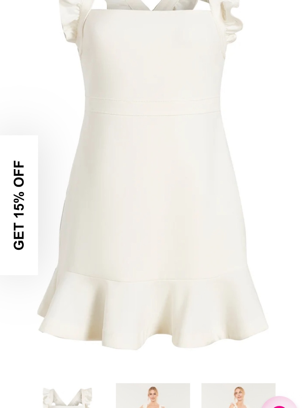 Likely White Ruffle-Strap Mini Dress - Picture 8 of 8